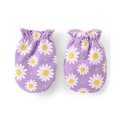 Babyhug 100% Cotton Mittens Floral Print Pack of 3 - Multicolour