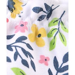 Babyhug 100% Cotton Mittens & Booties with Floral Print - White