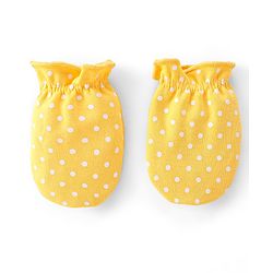 Babyhug 100% Cotton Knit Mittens & Booties Set Dot Print - Yellow