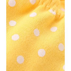 Babyhug 100% Cotton Knit Mittens & Booties Set Dot Print - Yellow