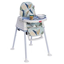 Babyhug 3 in 1 Eat & Grow Convertible High Chair - Blue| High Chair, Feeding Chair & Booster Chair| Adjustable Double Food Tray| Removable PU Leather Seat| Safety Harness| Removable Footrest