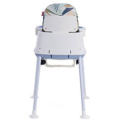 Babyhug 3 in 1 Eat & Grow Convertible High Chair - Blue| High Chair, Feeding Chair & Booster Chair| Adjustable Double Food Tray| Removable PU Leather Seat| Safety Harness| Removable Footrest