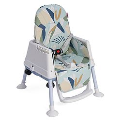 Babyhug 3 in 1 Eat & Grow Convertible High Chair - Blue| High Chair, Feeding Chair & Booster Chair| Adjustable Double Food Tray| Removable PU Leather Seat| Safety Harness| Removable Footrest