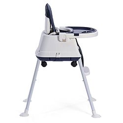 Babyhug 3 in 1 Eat & Grow Convertible High Chair | High Chair, Feeding Chair & Booster Chair| Adjustable Double Food Tray| Removable PU Leather Seat| Safety Harness| Removable Footrest (Colour May Vary)