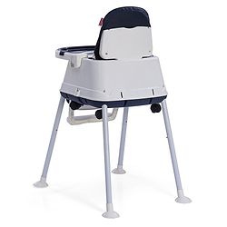 Babyhug 3 in 1 Eat & Grow Convertible High Chair | High Chair, Feeding Chair & Booster Chair| Adjustable Double Food Tray| Removable PU Leather Seat| Safety Harness| Removable Footrest (Colour May Vary)