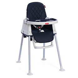 Babyhug 3 in 1 Eat & Grow Convertible High Chair | High Chair, Feeding Chair & Booster Chair| Adjustable Double Food Tray| Removable PU Leather Seat| Safety Harness| Removable Footrest (Colour May Vary)