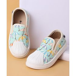 Cute Walk by Babyhug Slip On Umbrella Print Casual Shoes - Light Blue