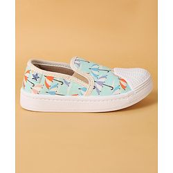 Cute Walk by Babyhug Slip On Umbrella Print Casual Shoes - Light Blue