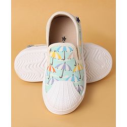 Cute Walk by Babyhug Slip On Umbrella Print Casual Shoes - Light Blue