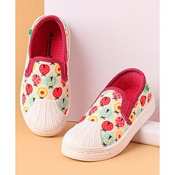 Cute Walk by Babyhug Casual Slip On Shoes Ladybug Print - Red