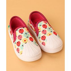Cute Walk by Babyhug Casual Slip On Shoes Ladybug Print - Red