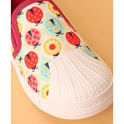 Cute Walk by Babyhug Casual Slip On Shoes Ladybug Print - Red
