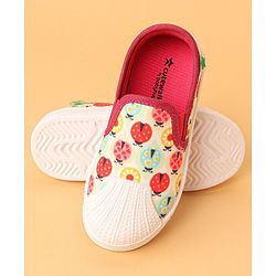 Cute Walk by Babyhug Casual Slip On Shoes Ladybug Print - Red