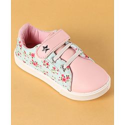 Cute Walk by Babyhug Canvas Casual Shoes Floral Print with Velcro Closure - Pink