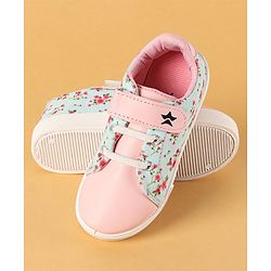 Cute Walk by Babyhug Canvas Casual Shoes Floral Print with Velcro Closure - Pink