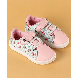 Cute Walk by Babyhug Canvas Casual Shoes Floral Print with Velcro Closure - Pink