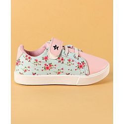 Cute Walk by Babyhug Canvas Casual Shoes Floral Print with Velcro Closure - Pink