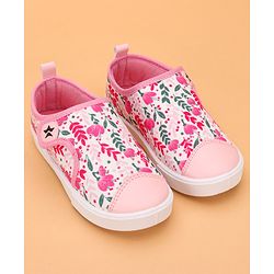 Cute Walk by Babyhug Velcro Closure Floral Printed Casual Shoes - Pink