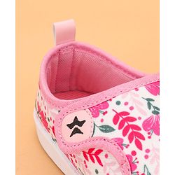 Cute Walk by Babyhug Velcro Closure Floral Printed Casual Shoes - Pink