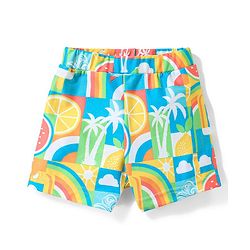 Babyhug Two Way Stretch Fabric  Swimming Trunk  Rainbow Print - Multicolour