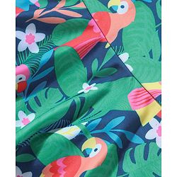 Babyhug Sleeveless Two Way Stretch Fabric   Legged Frock Swimsuit Floral Print - Green