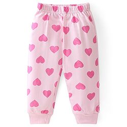 Babyhug Disney Cotton Knit Single Jersey Full Sleeve Night Suit With Minnie Mouse Graphics - Pink