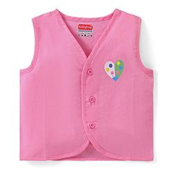 Babyhug 100% Cotton Poplin Sleeveless Front Open Jhablas Floral Print Pack of 3- Pink Yellow & White