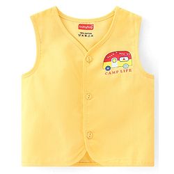 Babyhug 100% Cotton Woven Sleeveless Front Open Jhabla Star Print Pack Of 3 - Multicolor