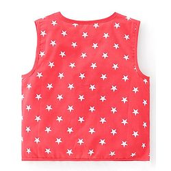 Babyhug 100% Cotton Woven Sleeveless Front Open Jhabla Star Print Pack Of 3 - Multicolor