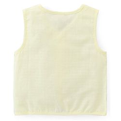 Babyhug 100% Cotton Poplin Sleeveless Front Open Jhablas Solid Colour Pack of 3- Pink Yellow & Blue