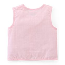 Babyhug 100% Cotton Poplin Sleeveless Front Open Jhablas Solid Colour Pack of 3- Pink Yellow & Blue