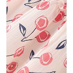 Babyhug Rayon Woven Sleeveless Cherry Printed Singlet Top - Pink