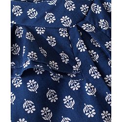 Babyhug Rayon Woven Half Sleeves Top with Frill Detailing  Floral Print - Blue