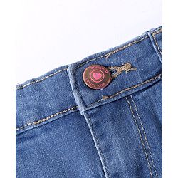 Babybug Denim Mid Thigh With Stretch Washed Skirts Text Embroidery - Blue