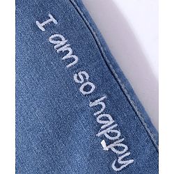 Babybug Denim Mid Thigh With Stretch Washed Skirts Text Embroidery - Blue