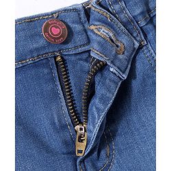 Babybug Denim Mid Thigh With Stretch Washed Skirts Text Embroidery - Blue