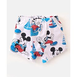 Babyhug Disney Single Jersey Knit Briefs With Mickey Mouse Graphics Pack Of 3 - Red Blue & White