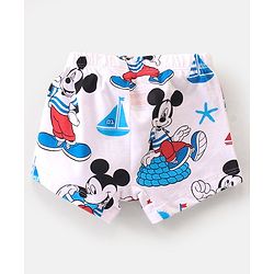 Babyhug Disney Single Jersey Knit Briefs With Mickey Mouse Graphics Pack Of 3 - Red Blue & White