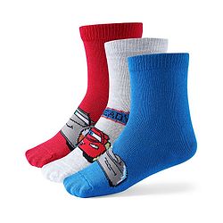 Cute Walk by Babyhug Disney Anti Bacterial Ankle Length Socks with Cars Graphics Pack of 3 - Multicolour