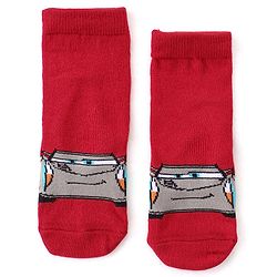 Cute Walk by Babyhug Disney Anti Bacterial Ankle Length Socks with Cars Graphics Pack of 3 - Multicolour