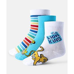 Cute Walk by Babyhug Disney Non Terry Anti-bacterial Ankle Length Socks Lion King Graphics Pack of 3 - Multicolour