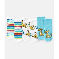 Cute Walk by Babyhug Disney Non Terry Anti-bacterial Ankle Length Socks Lion King Graphics Pack of 3 - Multicolour