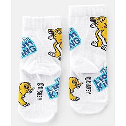 Cute Walk by Babyhug Disney Non Terry Anti-bacterial Ankle Length Socks Lion King Graphics Pack of 3 - Multicolour