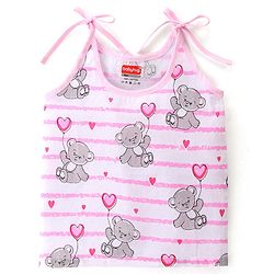 Babyhug 100% Cotton Woven Sleeveless Tie Knot Jhabla Heart Print  Pack of 3 - Multicolour