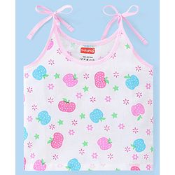 Babyhug 100% Cotton Tie Knot Jhablas With Apple Print Pack Of 5 - Pink