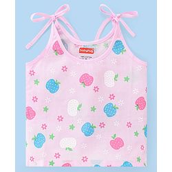 Babyhug 100% Cotton Tie Knot Jhablas With Apple Print Pack Of 5 - Pink