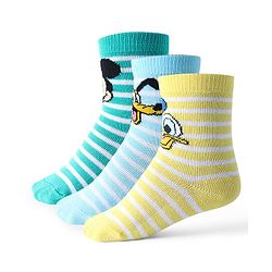 Cute Walk by Babyhug Disney Non Terry Ankle Length Anti-bacterial Socks Mickey Mouse Family Graphics Pack of 3 - Multicolour