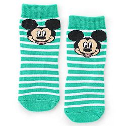 Cute Walk by Babyhug Disney Non Terry Ankle Length Anti-bacterial Socks Mickey Mouse Family Graphics Pack of 3 - Multicolour