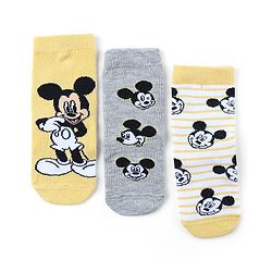 Cute Walk by Babyhug Non Terry Anti Bacterial Ankle Length Socks Mickey Mouse Family Design Pack of 3 - Multicolour