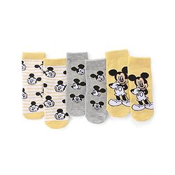 Cute Walk by Babyhug Non Terry Anti Bacterial Ankle Length Socks Mickey Mouse Family Design Pack of 3 - Multicolour